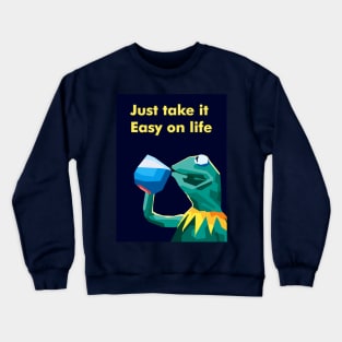 Frog Drinking Coffee Crewneck Sweatshirt